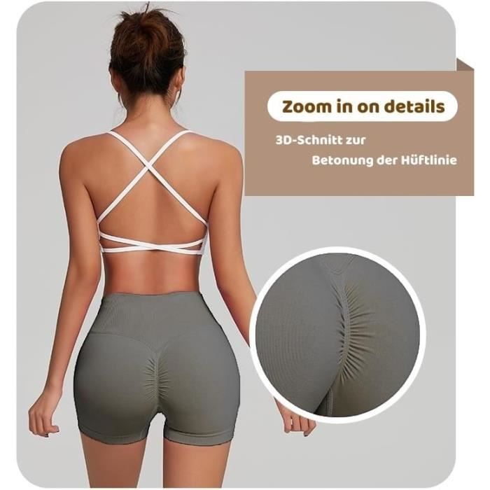 SHORT Legging Court Femme de V Taille Short Sport Cycliste Femme Anti Frottement Cuisse Legging Sport Femme Short Running Gris fonce Cdiscount Sport