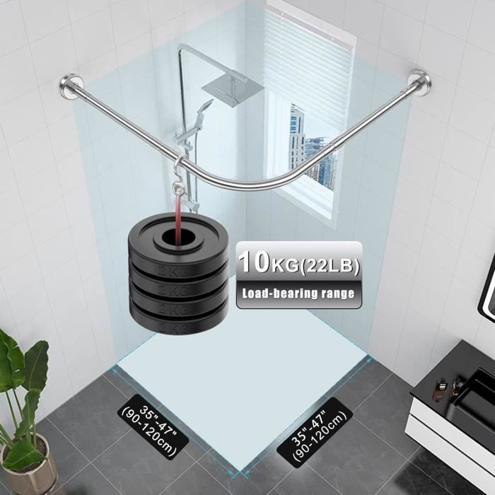 Tringle De Rideau De Douche En Forme De L, 70 X 70 Cm Tringle
