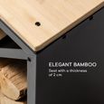 Porte-bûches & banc de jardin - Blumfeldt Kindlewood L Black 104 x 40 x 35cm - bambou & zinc-3