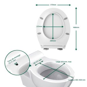 Charnières robustes Or cristallisé Fixation facile Finition de haute qualité Abattant WC 