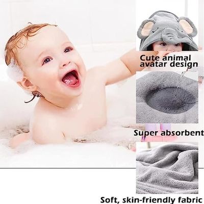 Serviette De Bain à Capuche Bébé En Polaire Corail – 80x80 Cm – Ultra Douce Et Absorbante Pour Nouveau-nés Et Tout-petits