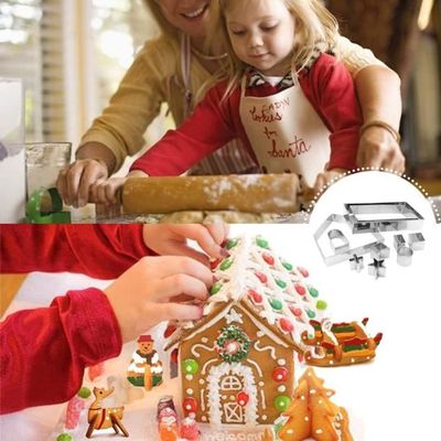 18 Emporte-pièces Maison Pain D'Épice WishesMar - Acier Inoxydable, Pour Biscuits De Noël Et Décoration