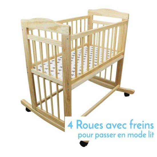 Berceau Bebe 40 X 80 Cm Mode Bascule Ou Roulette Bois Naturel Cdiscount Puericulture Eveil Bebe