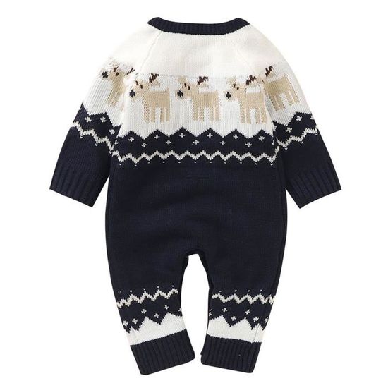 Iiniim Pull Noel Barboteuse Bebe Garcon Fille Costume Noel Ensemble Vetements Combinaison Pyjama Manches Longues Carnaval 0 18 Mois Bleu Marin Cdiscount Pret A Porter