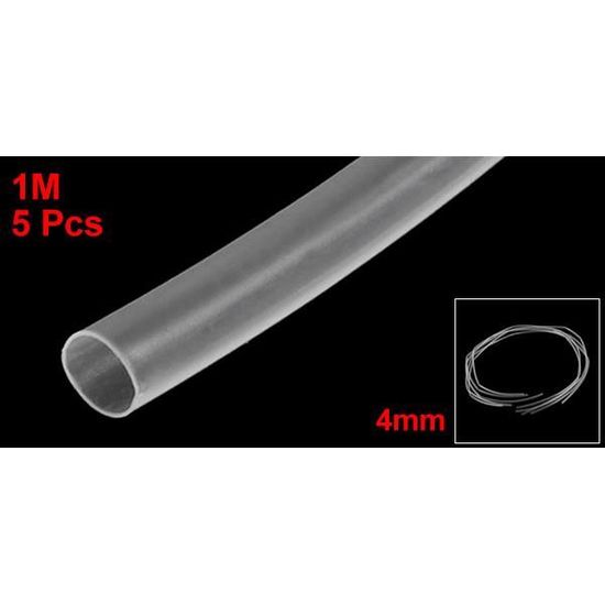 10 m 4 mm Dia Ratio 2:1 chaleur r/étractable de recul Noir