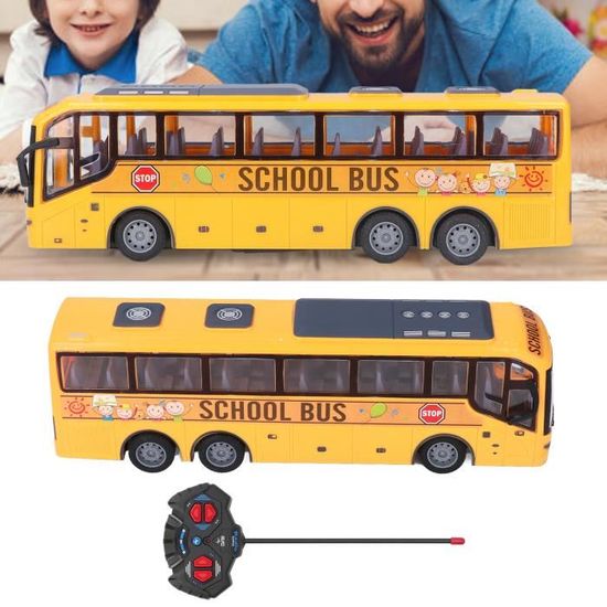 ZERONE RC Bus Scolaire Télécommandé 1:48 Mouvement Libre Jouet Éducatif - Jeux - Jouets
