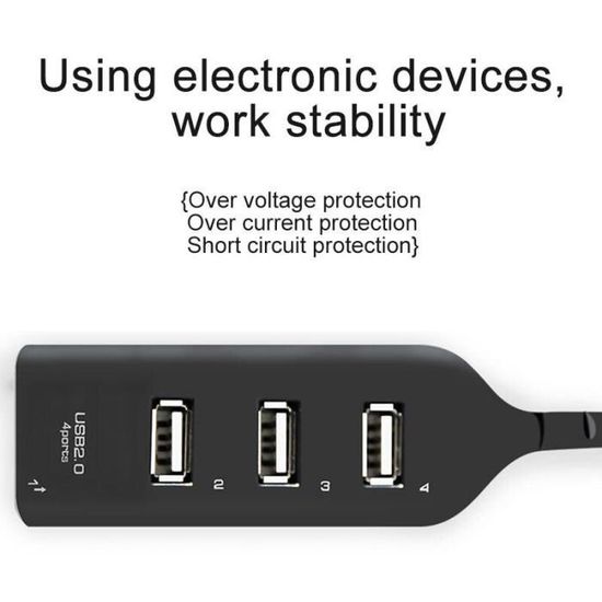 NS00316-Adaptateur séparateur USB 2.0 haute vitesse 4 ports ...