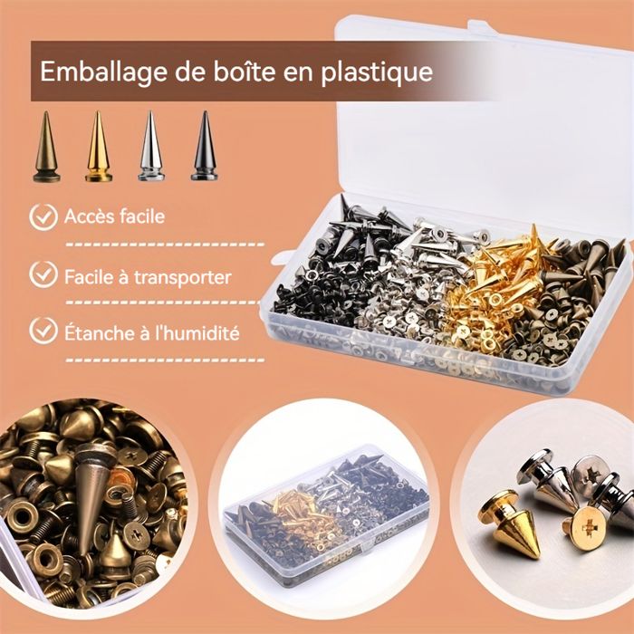 Lot De Clous Gothique Punk Rock En Métal - Style Emo - DIY Vêtements - Expédié De Paris
