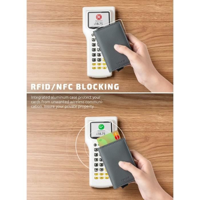 1 ou 2 porte-cartes automatiques en aluminium RFID