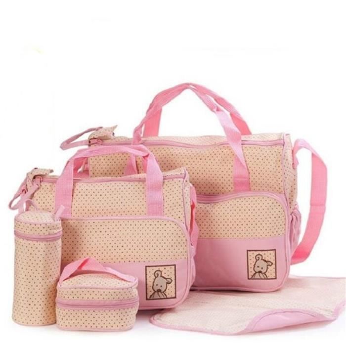 S28 5pcs Maman Sac maternit b b Nappy Diaper sac main M re Sac