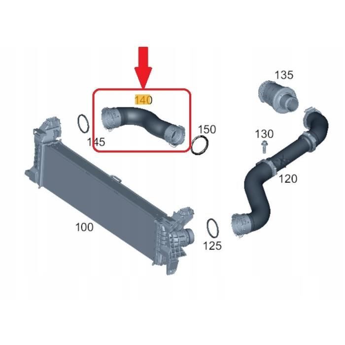 Tuyau D'air De Charge Turbo Pour Mercedes Vito/V-Class W447 2.1L Diesel (2014-2021) - Réf. 4475280082 - 1