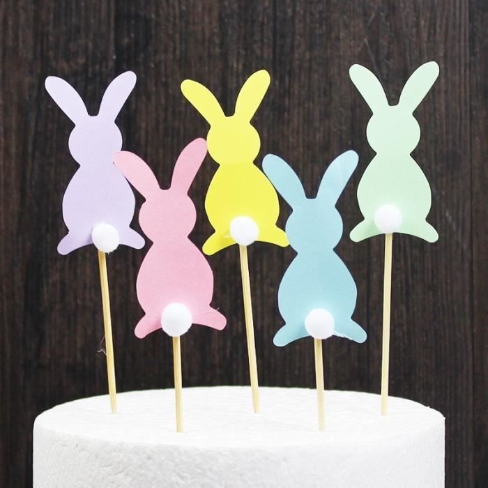 Décoration de fête,30 pièces lapin de pâques lapin gâteau Topper décoration  de gâteau de pâques pour bébé - Type 30PCS bunny topper - Cdiscount Maison