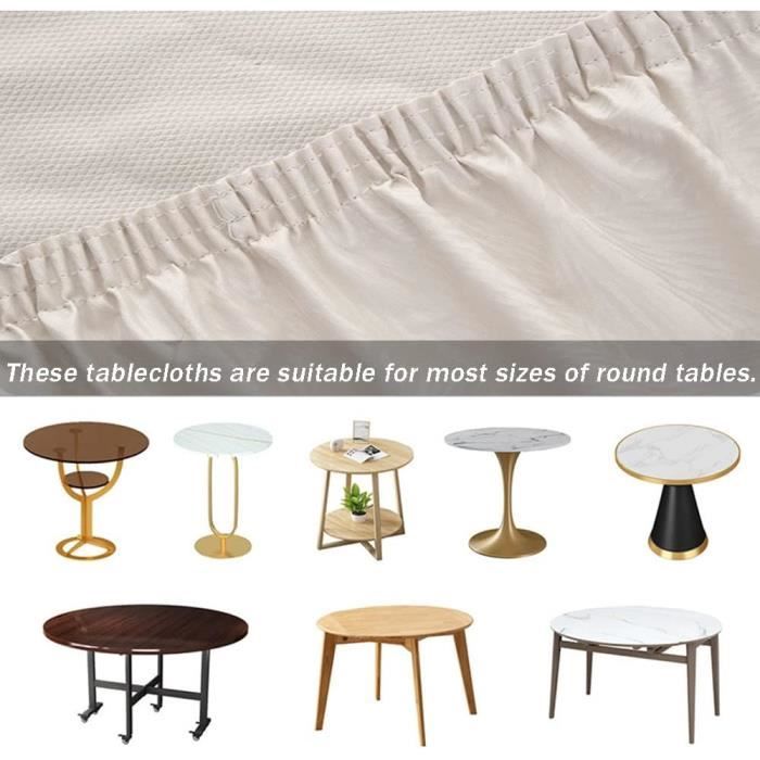 Nappes Rondes 80Cm Avec Bord Élastique, Plastique Nappes Rondes Anti ...