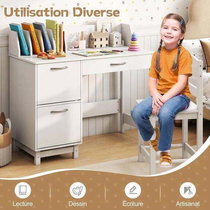 Bureau enfant avec tiroir et étagères I