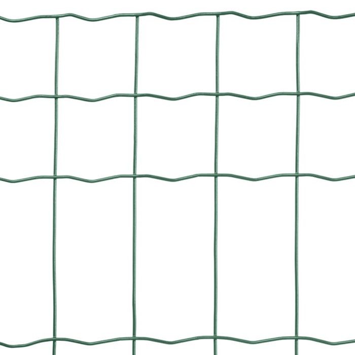 Grillage Vert Galvanisé PVC Maille 25x25 Mm - Rouleau 25 M X 100 Cm Haut - Clôture Solide Pour Jardin Et Volière