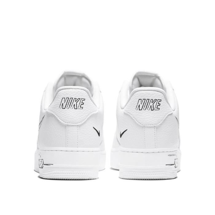 Chaussures NIKE Air Force 1 LV8 Utility Blanc Homme Adulte Cuir Lacets Plat White black white Cdiscount Chaussures