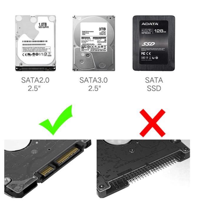 MEMTEQ 2,5 pouces Disque dur SATA Boîtier USB 3.0 Disque dur externe  Boitier 2.5 SATA HDD SSD compatible avec Windows et MAC Systems, disque  dur 2.5 SATA boîtier pour PC et ordinateur