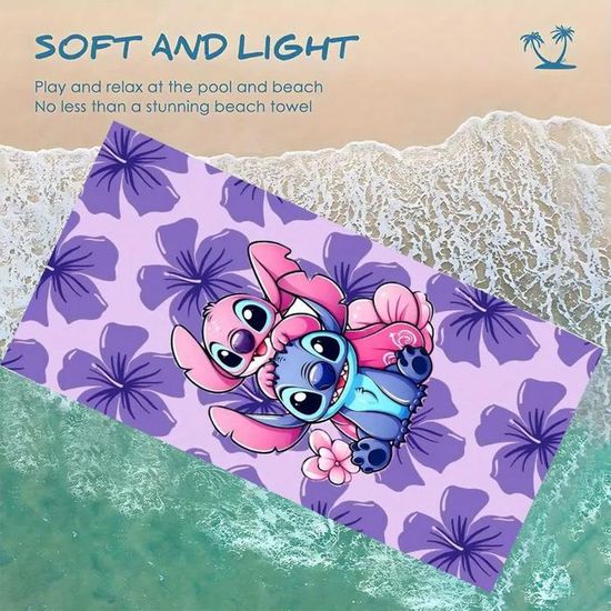 ARDITEX HP16105 Serviette Microfibre 70x140cm Stitch - Absorption Maximale