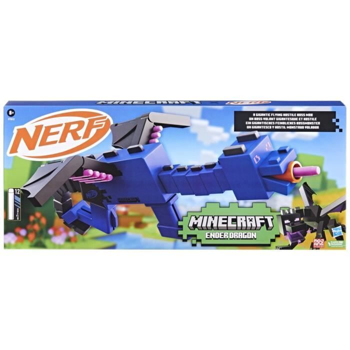 Blaster Nerf Minecraft Ender Dragon avec 12 fléchettes en mousse