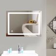 Miroir LED Tactile Rectangulaire 70x50cm pour Salle de Bain et Douche - Blanc-0