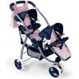 Poussette Double pour Poupée La Nina Réf 60421 Bleu Rose - Jouet pour Enfant de 3 Ans et Plus-0