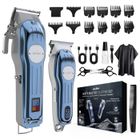 SEJOY Tondeuse Cheveux Sans Fil Professionnelle, Tondeuse Barbe Kit de Soins Sans Fil avec Écran LED, 8+3 Peignes de Limite, Bleu