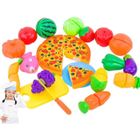 MINGMEI Set de 24pcs Jeux d'imitation - jouet de cuisine - pour enfants - bebe - pizza fruit légume