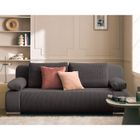 BESTMOBILIER Elio - canapé 3 places convertible - avec coffre - en velours et velours côtelé - Gris foncé