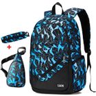 DUPHOY 3en1 Sac à Dos pour Adolescents + Sac de Poitrine + Trousse Set