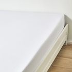 Drap housse Satin Blanc 140x190 cm - Terre de Nuit