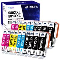 Cartouches d'encre compatibles Canon 580 581 XXL - MOOHO - Pack de 20 - Noir, Cyan, Magenta, Jaune, Photo Noir