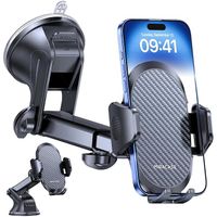 Porte Telephone Voiture Tableau de Bord, Rotation 360° Portable Ventouse pour iPhone Compatible avec 4-7.2" Smartphone, noir