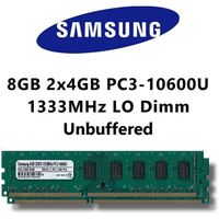 Samsung 8Go (2 x 4Go) dDR3 kit Double Canal pC3 10600U 1333MHz (lO mémoire rAM dimm