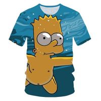 t shirt été humour,Nouveaux hommes femmes obésité T-shirt Simpson imprimer 3D T-shirt Harajuku dessin animé dr?le Simpsons T-shirt