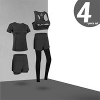 Ensemble de Vêtements de Sport Femme - HY™ - Noir - Respirant - Confortable - Fitness