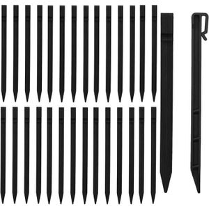 Lot De 100 Piquets D'Ancrage Pour Bâche De Jardin - Fixation Solide Toile Anti-Mauvaises Herbes, Noir - 7