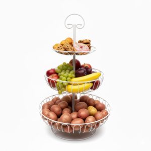 Corbeille à Fruits En Plastique Avec Base Amovible Bois - Motif Grain De Bois, Blanc Laiteux - 26x26x13,5 Cm, Fonction Drainage