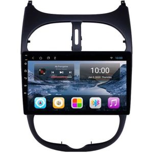AUTORADIO RoverOne® Autoradio GPS Bluetooth pour Peugeot 206 Android Stéréo Navigation USB WiFi Écran Tactile
