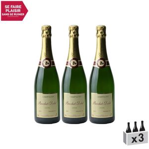 CHAMPAGNE Champagne premier cru Blanc - Lot de 3x75cl - Champagne Brochet-Dolet - Cépages Pinot Noir, Pinot Meunier, Chardonnay