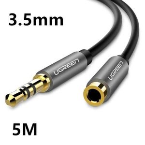 Rallonge Prise Jack 3.5mm - Câble D'extension Pour Casque Audio Ou écouteurs, Noir