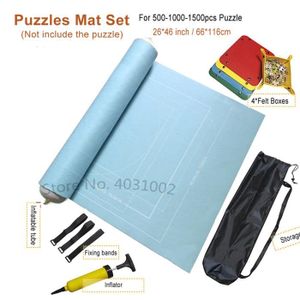 PUZZLE 1500 bleu clair mat - Tapis De Puzzle En Rouleau D