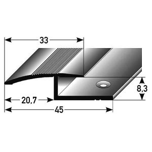 Aluminium anodis/é Profil/é de bordure // Seuil darr/êt pour le stratifi/é // parquet for/é 21 mm de large 2-pi/èces 3 x 1 m 3 m/ètres 7-15 mm de haut couleur: argent