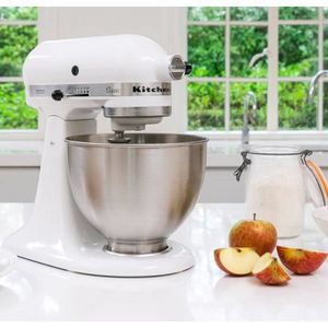 Bol en Inox 5L Robot P/étrin Multifonction P/étrisseur Professionnel Robot de Cuisine avec Fouet HB2 8 Vitesses avec Fonction Pulse Batteur et Crochet Robot P/âtissier