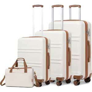 SET DE VALISES Kono Ensemble de valises légères en ABS rigide avec serrure TSA + sac cabine Ryanair 40 x 20 x 25 cm, turquoise, 4 Piece Set