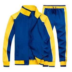 SURVÊTEMENT Survêtement Homme Ensemble Blouson Sweat Zippé Sports Jogging Pantalon 2 Pièces Sportwear Tenues XD157 bleu