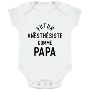BODY body bébé | Cadeau imprimé en France | 100% coton | Futur anesthésiste comme papa