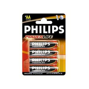 PILES Pack de 4 piles Philips Powerlife LR06 Mignon AA