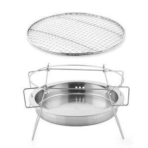 BARBECUE Grill Barbecue de camping barbecue à charbon BBQ en acier inoxydable 30x183 cm,cadeau