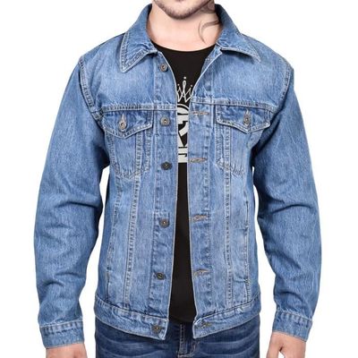 Veste en jean shop longue pas cher