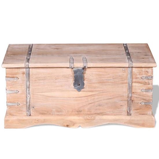 Coffre De Rangement En Bois Reconstitué Style Ancien - Dimensions 30x35x35 Cm - Pour Intérieur, Assemblage Facile